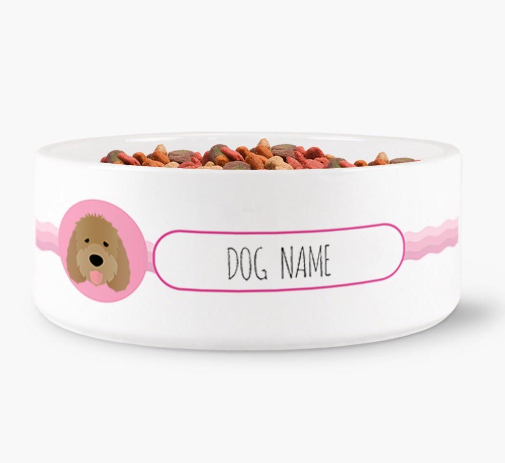 Personalized Wave Water Bowl for {dogsName}