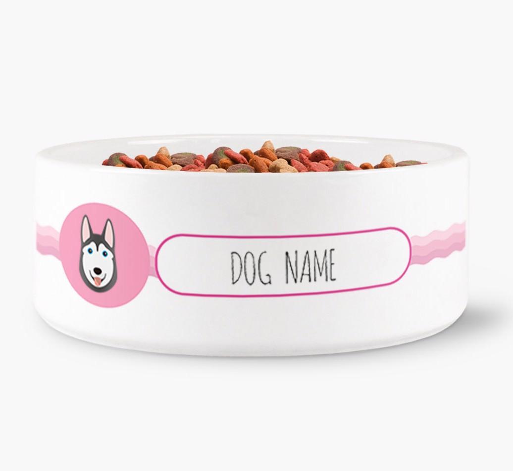Personalized Wave Water Bowl for {dogsName}