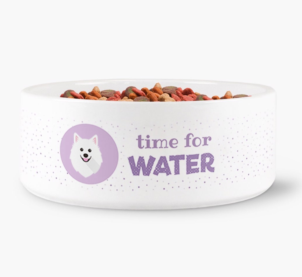 'Time for Water' Dog Bowl with {breedFullName} Icon
