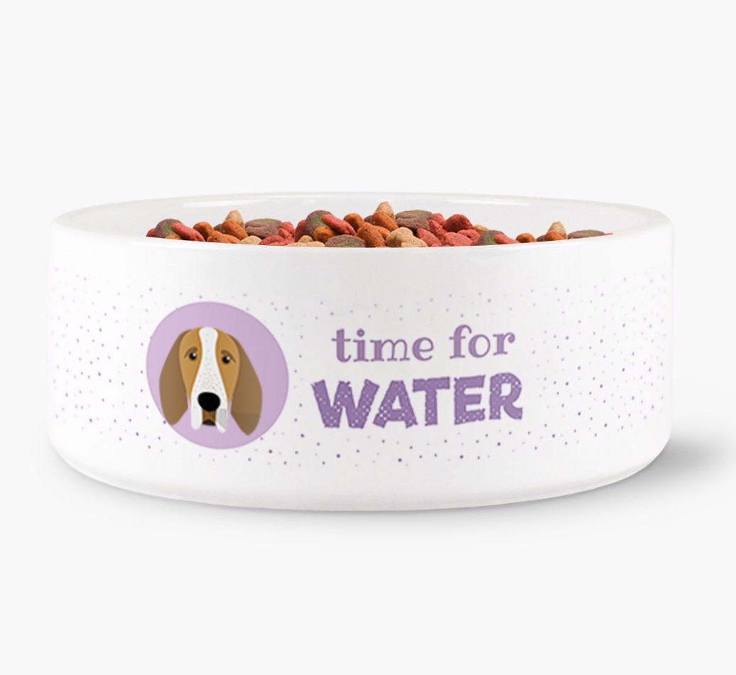 'Time for Water' Dog Bowl with {breedFullName} Icon