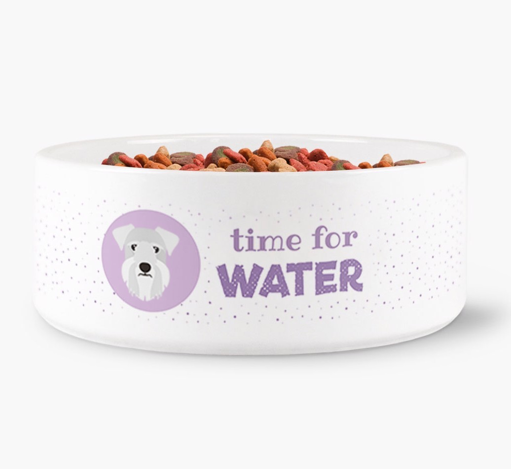 'Time for Water' Dog Bowl with {breedFullName} Icon