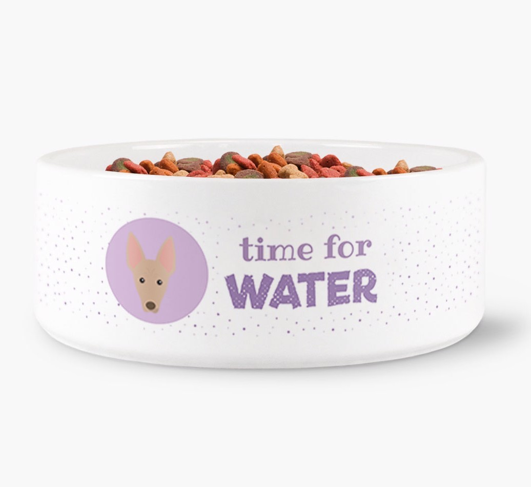 'Time for Water' Dog Bowl with {breedFullName} Icon