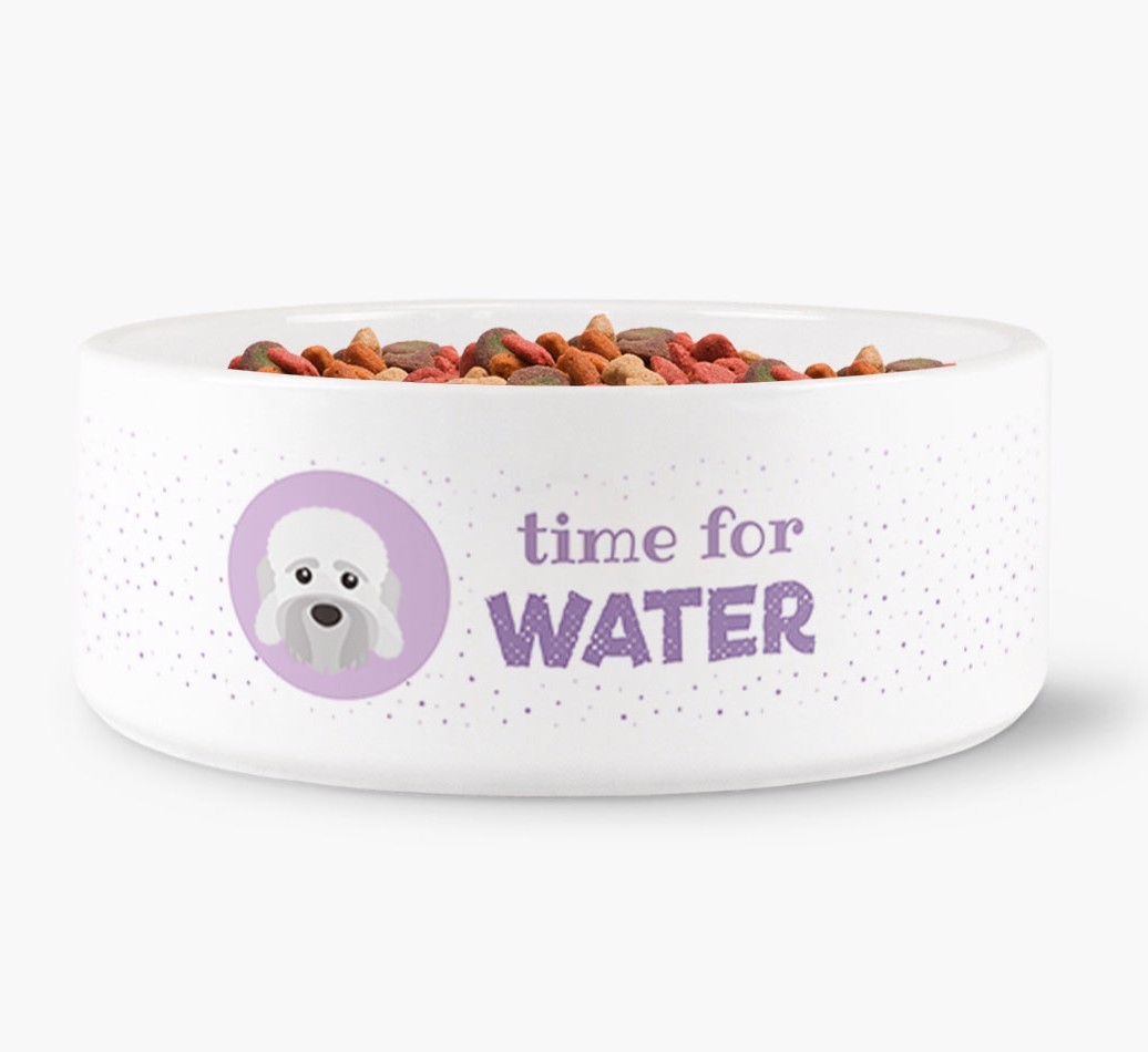 'Time for Water' Dog Bowl with {breedFullName} Icon