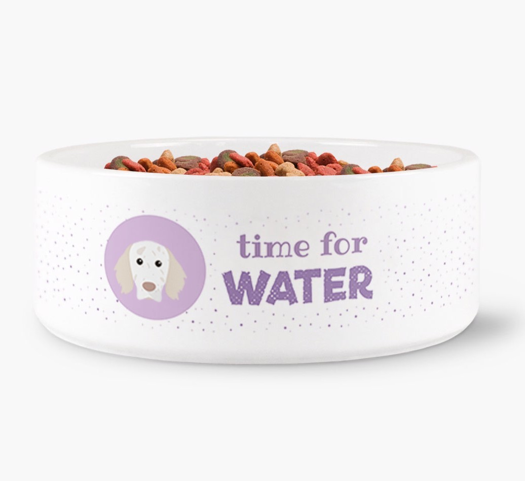 'Time for Water' Dog Bowl with {breedFullName} Icon