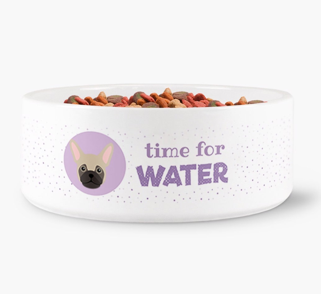'Time for Water' Dog Bowl with {breedFullName} Icon