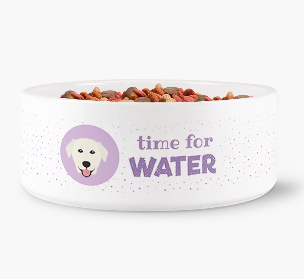 'Time for Water' Dog Bowl with {breedFullName} Icon