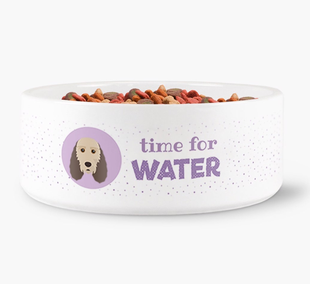 'Time for Water' Dog Bowl with {breedFullName} Icon