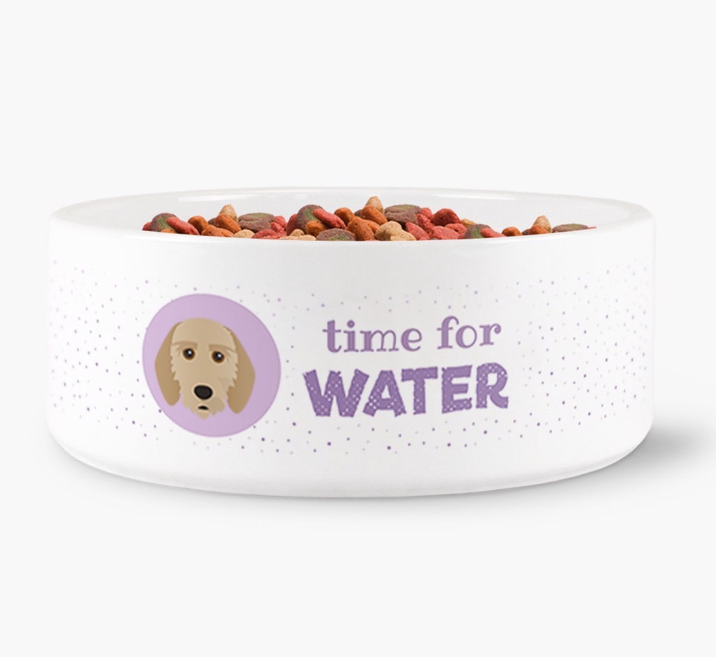 'Time for Water' Dog Bowl with {breedFullName} Icon
