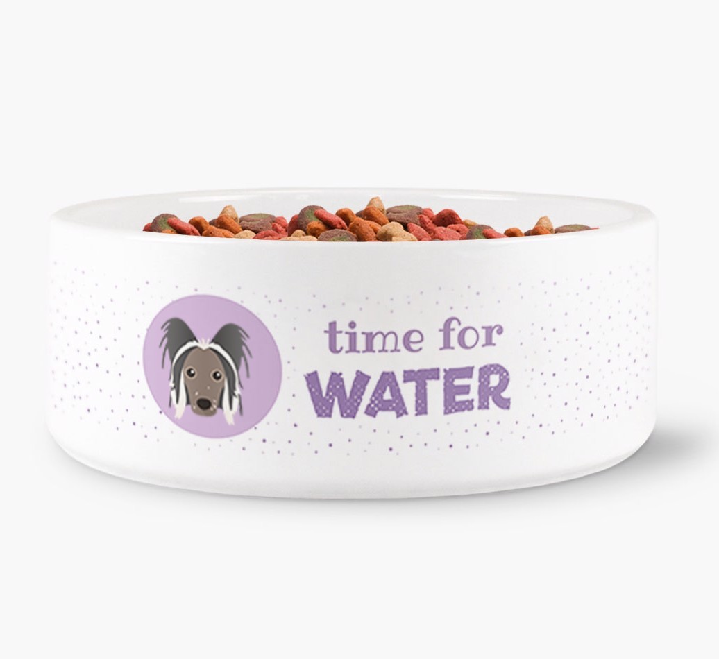 'Time for Water' Dog Bowl with {breedFullName} Icon