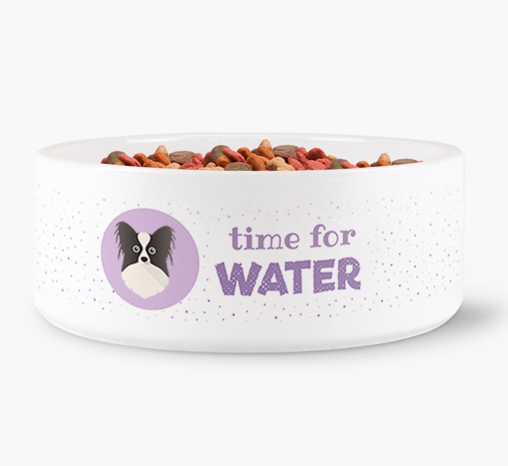'Time for Water' Dog Bowl with {breedFullName} Icon