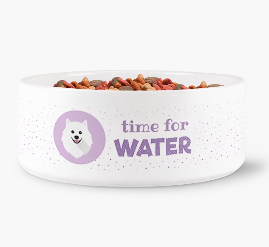 'Time for Water' Dog Bowl with {breedFullName} Icon
