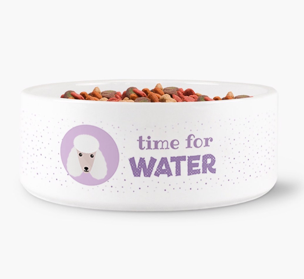 'Time for Water' Dog Bowl with {breedFullName} Icon