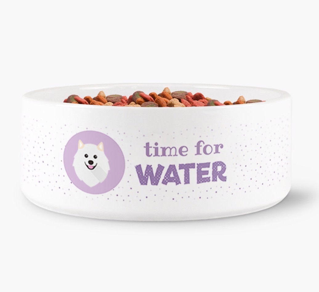 'Time for Water' Dog Bowl with {breedFullName} Icon
