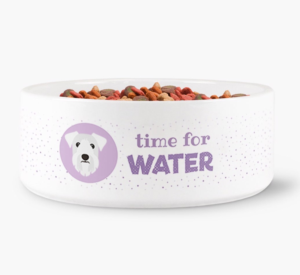 'Time for Water' Dog Bowl with {breedFullName} Icon
