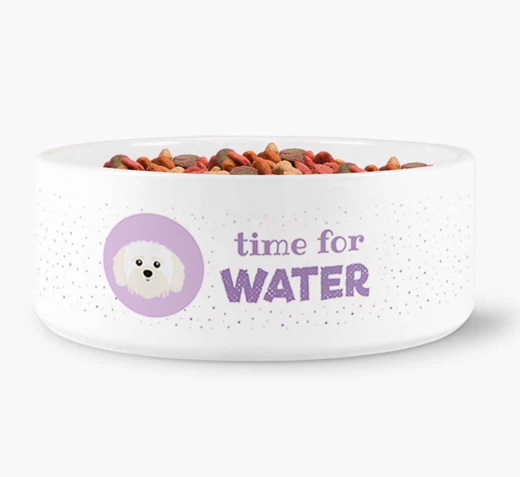 'Time for Water' Dog Bowl with {breedFullName} Icon