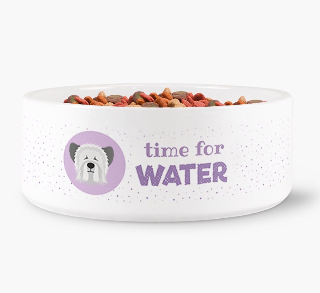 'Time for Water' Dog Bowl with {breedFullName} Icon