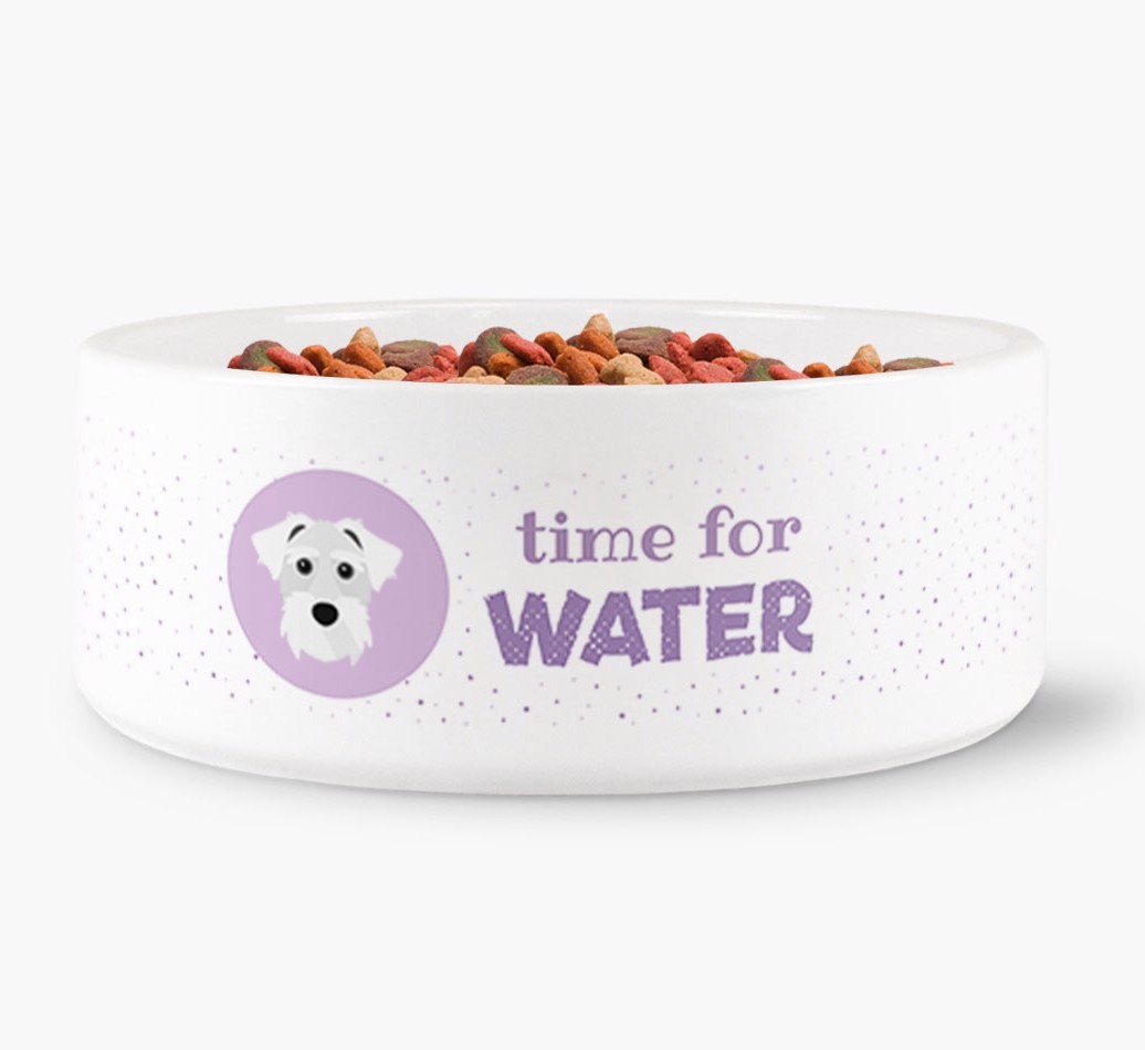 'Time for Water' Dog Bowl with {breedFullName} Icon