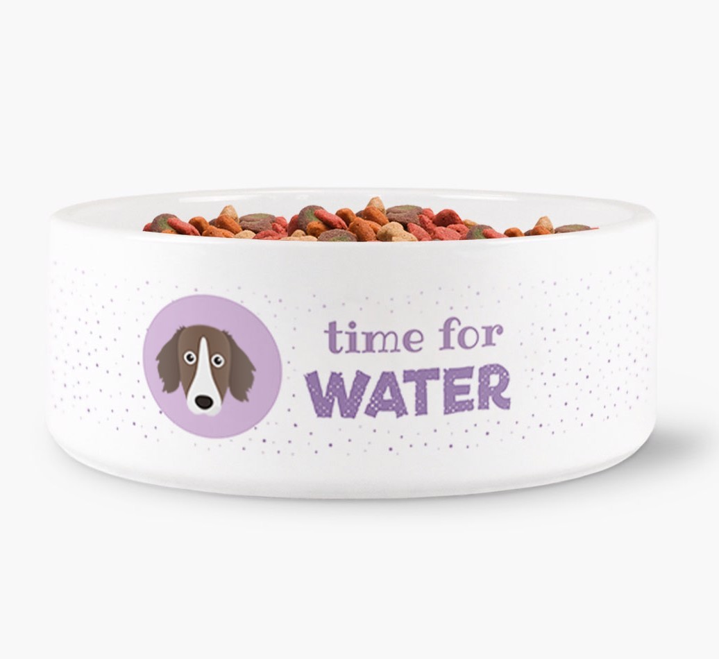 'Time for Water' Dog Bowl with {breedFullName} Icon