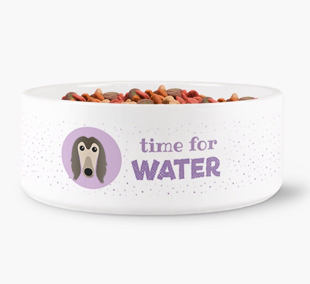 'Time for Water' - Personalized Water Bowl for your {breedFullName}