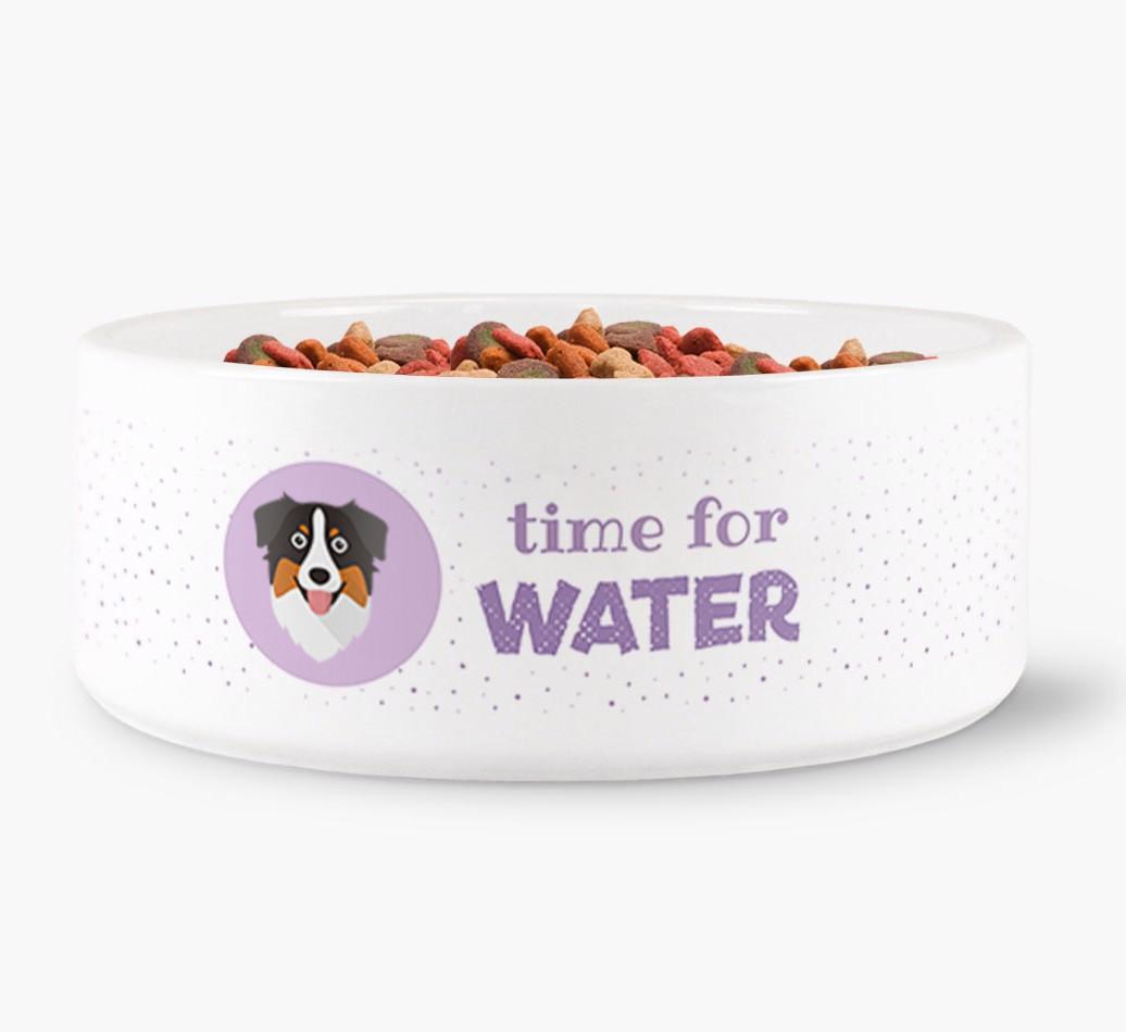 'Time for Water' - Personalized Water Bowl for your {breedFullName}