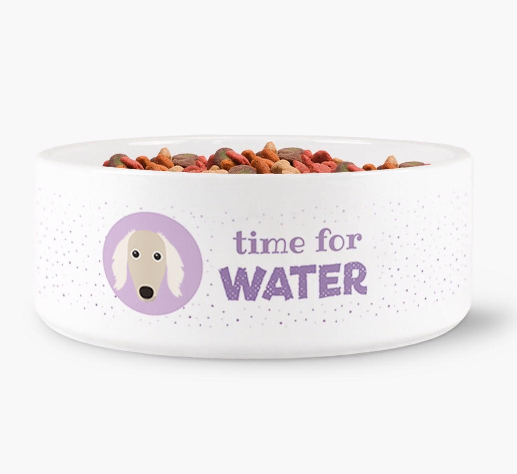 'Time for Water' - Personalized Water Bowl for your {breedFullName}
