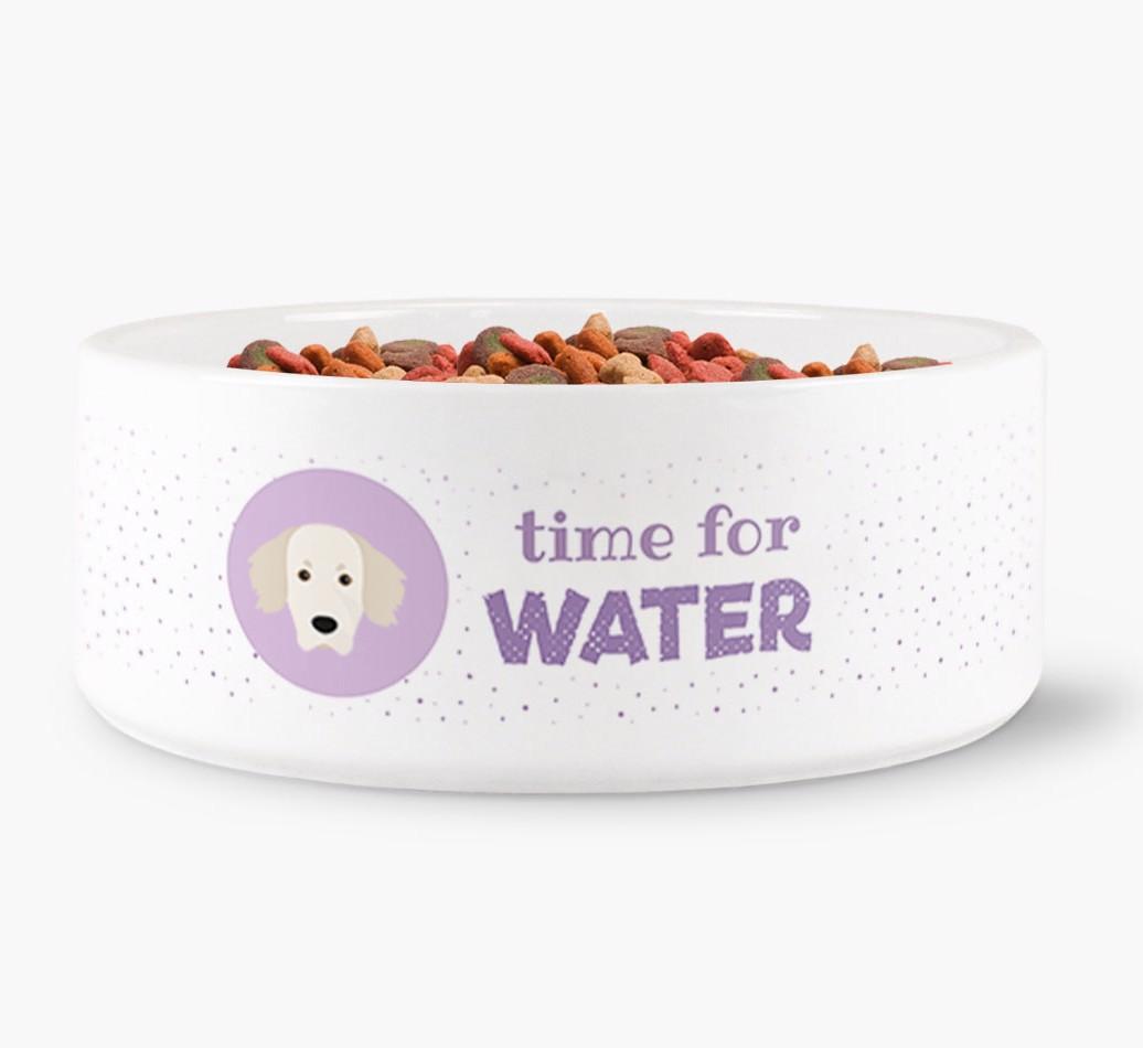 'Time for Water' - Personalized Water Bowl for your {breedFullName}