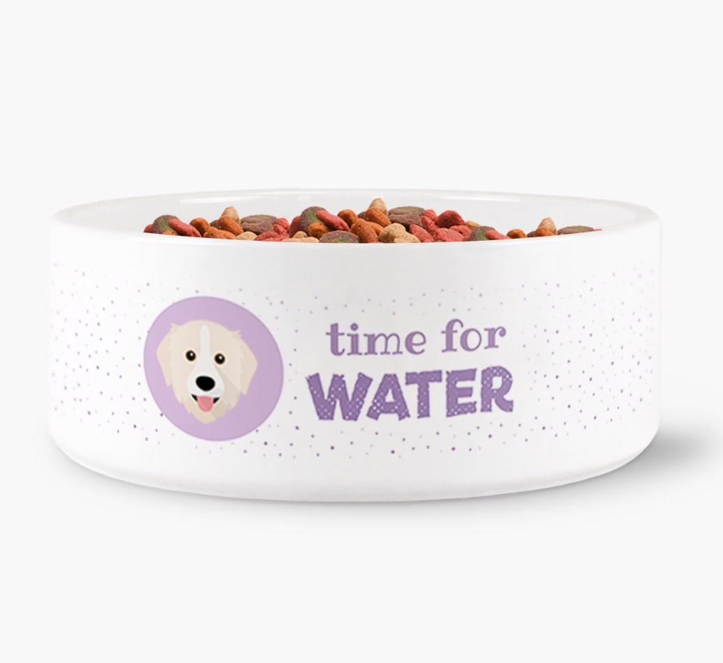 'Time for Water' - Personalized Water Bowl for your {breedFullName}