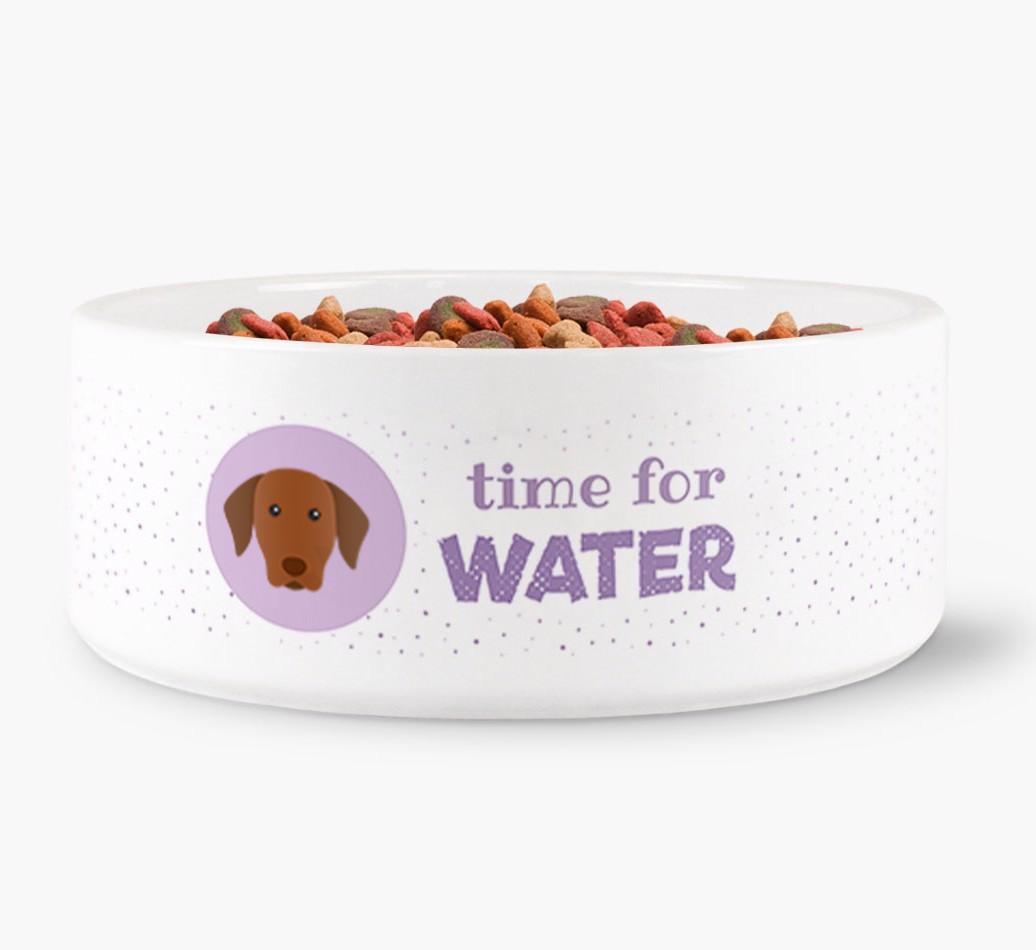 'Time for Water' Dog Bowl with {breedFullName} Icon