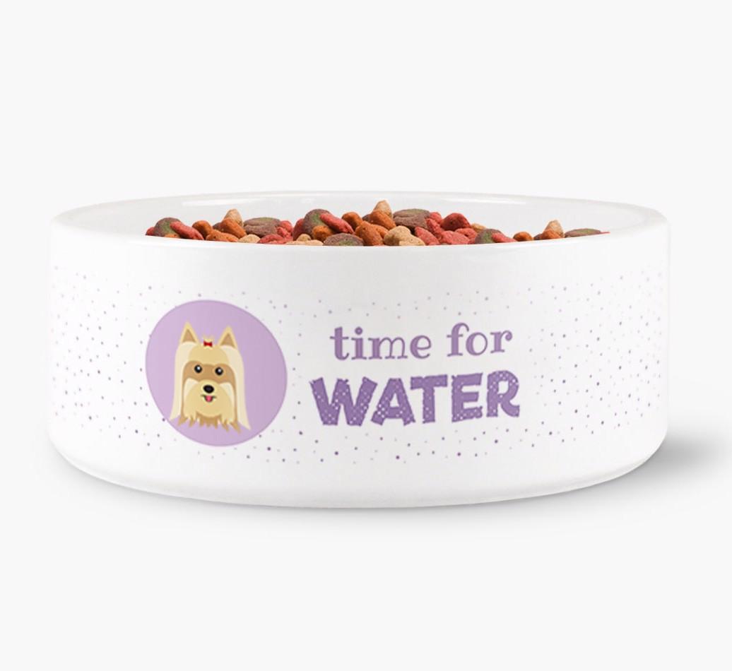 'Time for Water' Dog Bowl with {breedFullName} Icon