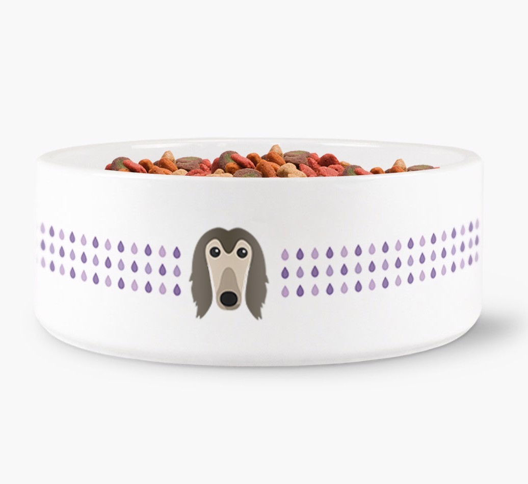 Droplets Water Bowl with {breedFullName} Icon