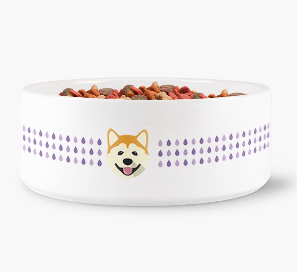 Droplets Water Bowl with {breedFullName} Icon