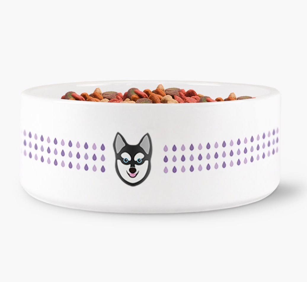 'Droplets' - Personalized Water Bowl for your {breedFullName}