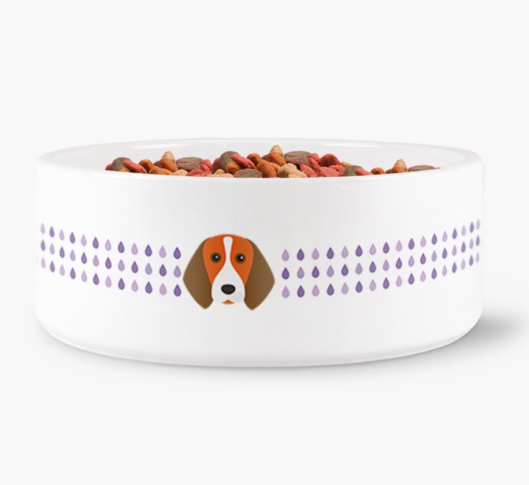 Droplets Water Bowl with {breedFullName} Icon