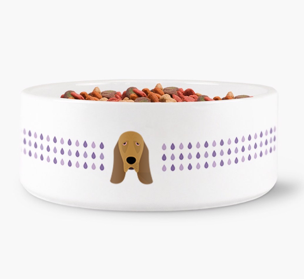 Droplets Water Bowl with {breedFullName} Icon