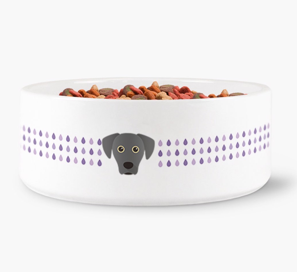 Droplets Water Bowl with {breedFullName} Icon