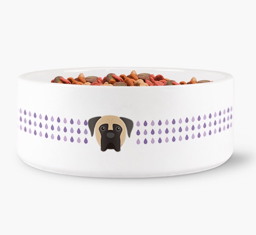 Droplets Water Bowl with {breedFullName} Icon