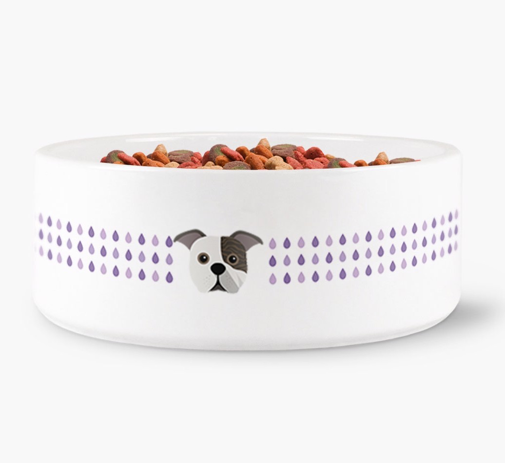 Droplets Water Bowl with {breedFullName} Icon