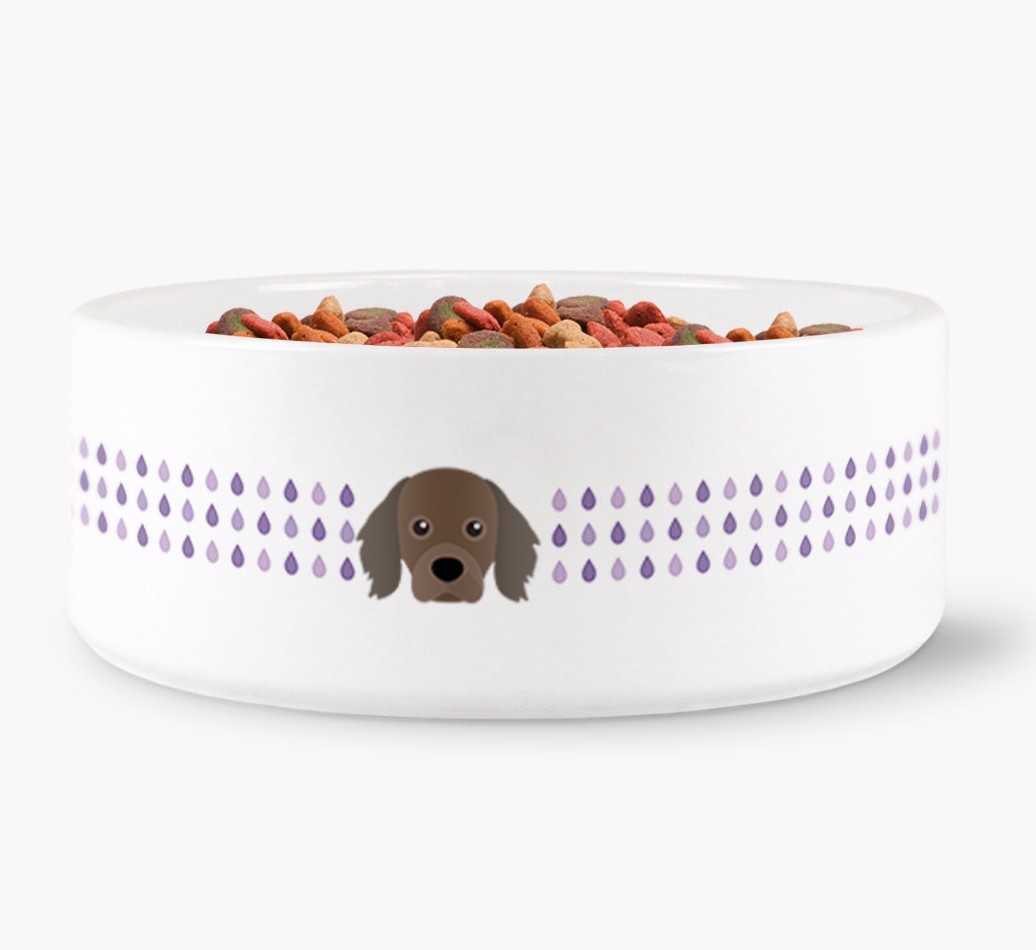 Droplets Water Bowl with {breedFullName} Icon