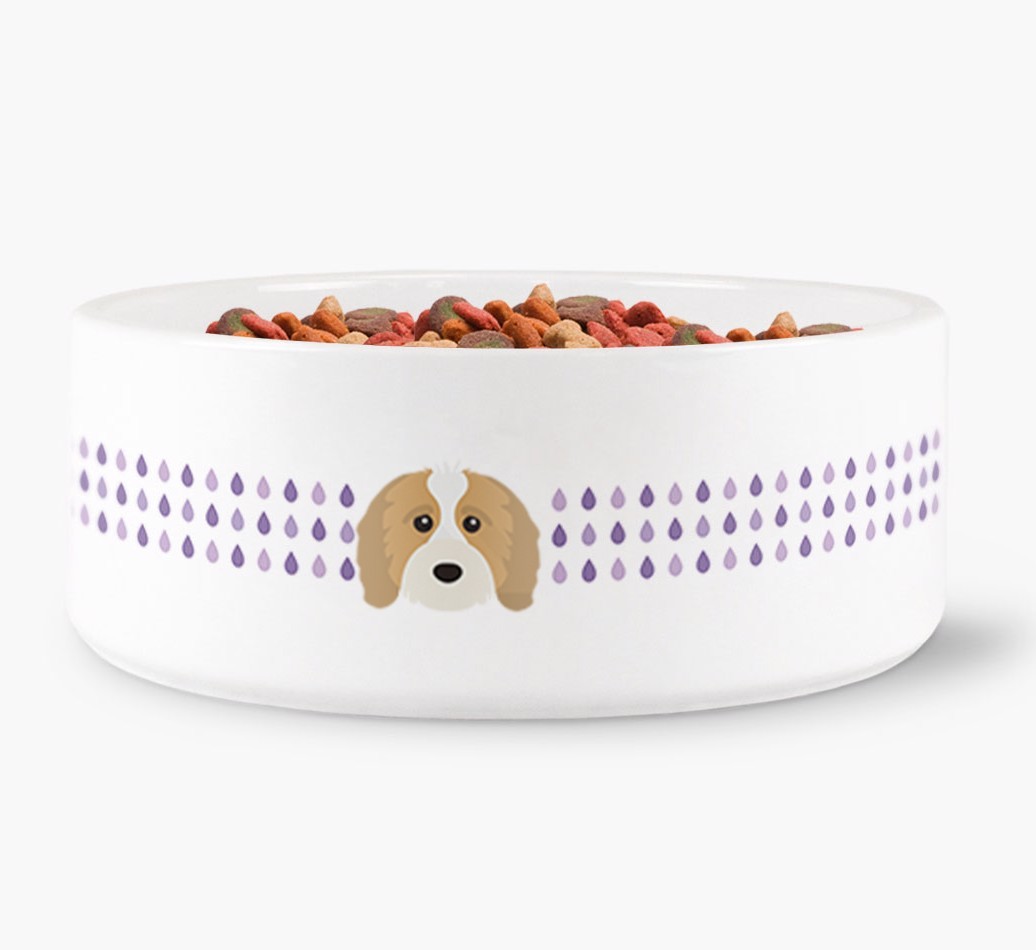 Droplets Water Bowl with {breedFullName} Icon