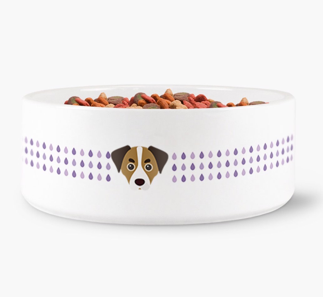 Droplets Water Bowl with {breedFullName} Icon