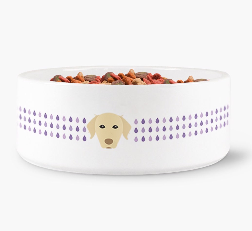 Droplets Water Bowl with {breedFullName} Icon