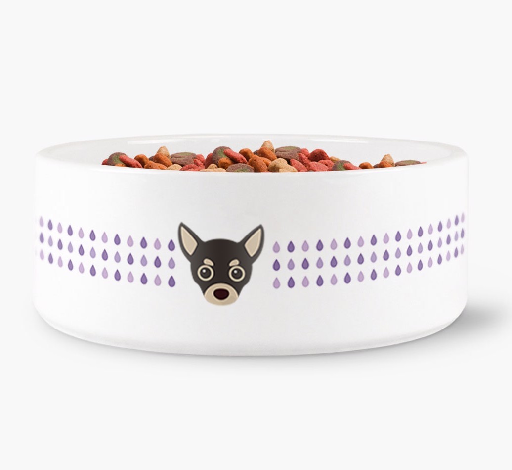 Droplets Water Bowl with {breedFullName} Icon