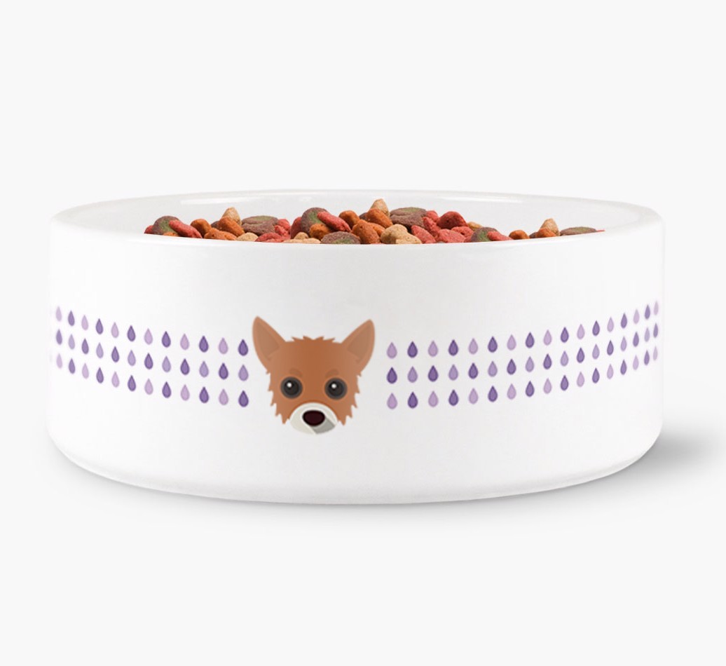 Droplets Water Bowl with {breedFullName} Icon
