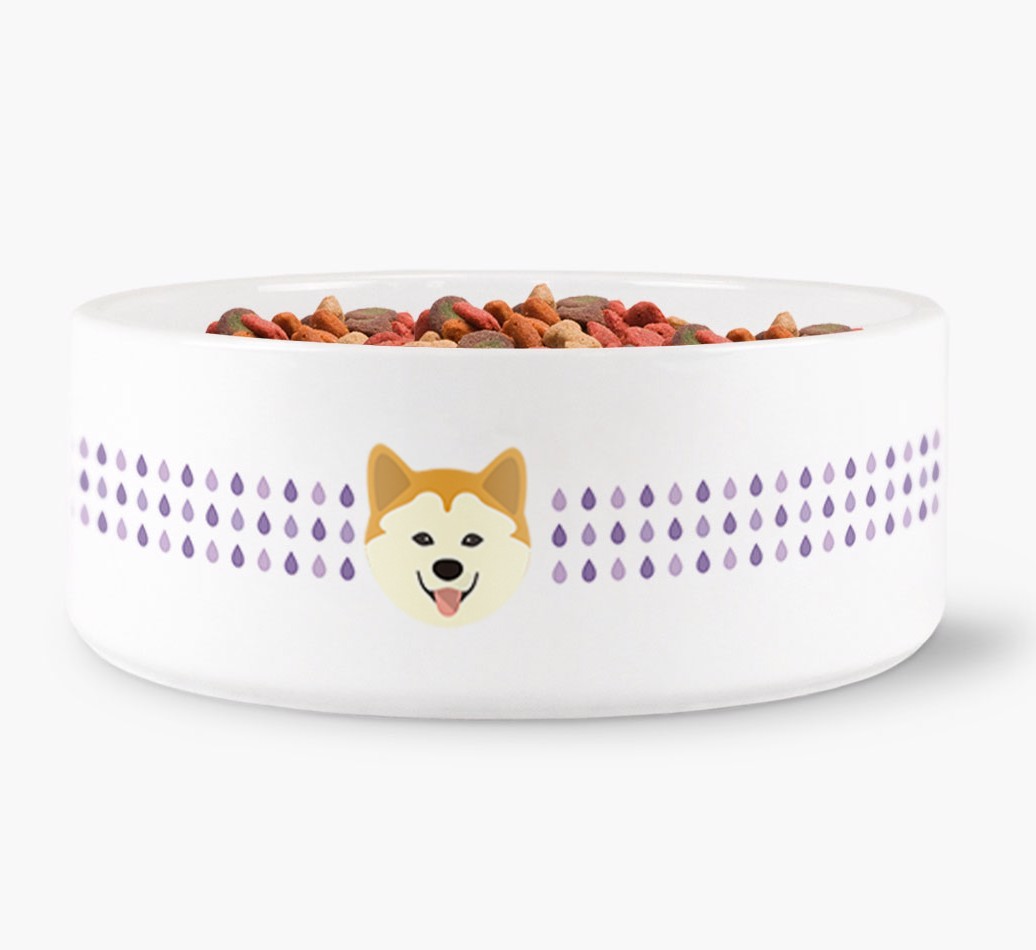 Droplets Water Bowl with {breedFullName} Icon