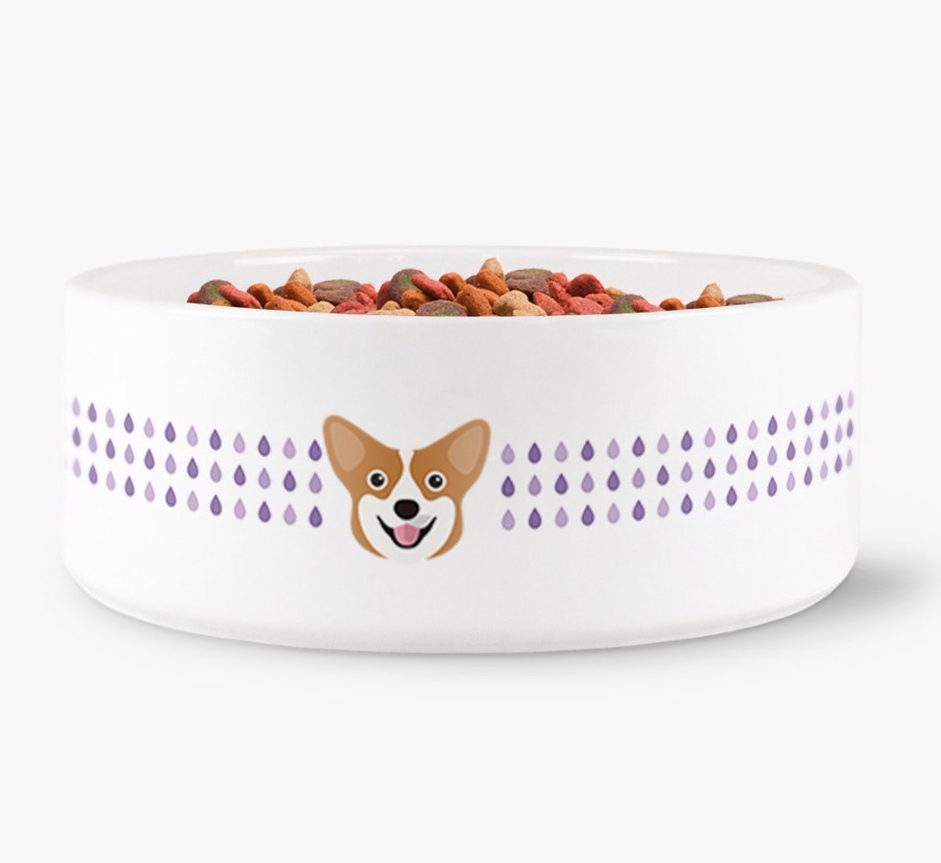 Droplets Water Bowl with {breedFullName} Icon