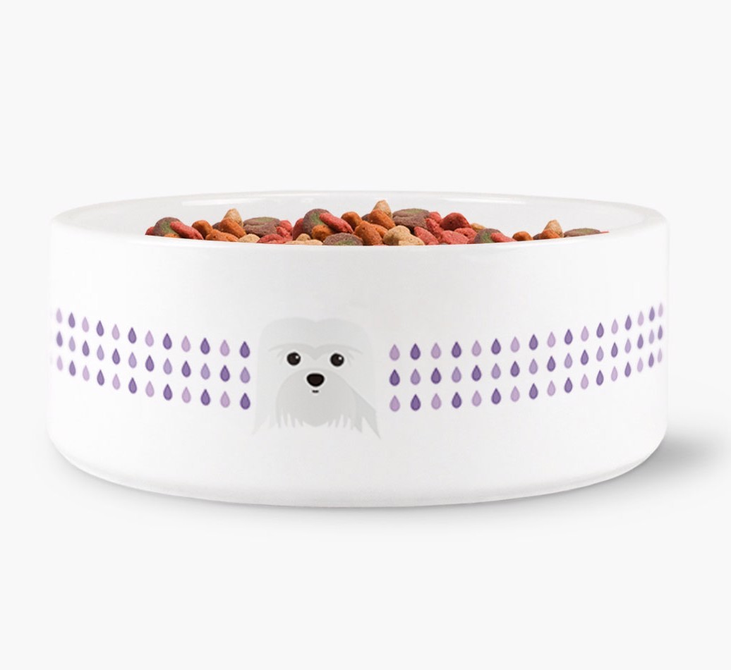 Droplets Water Bowl with {breedFullName} Icon