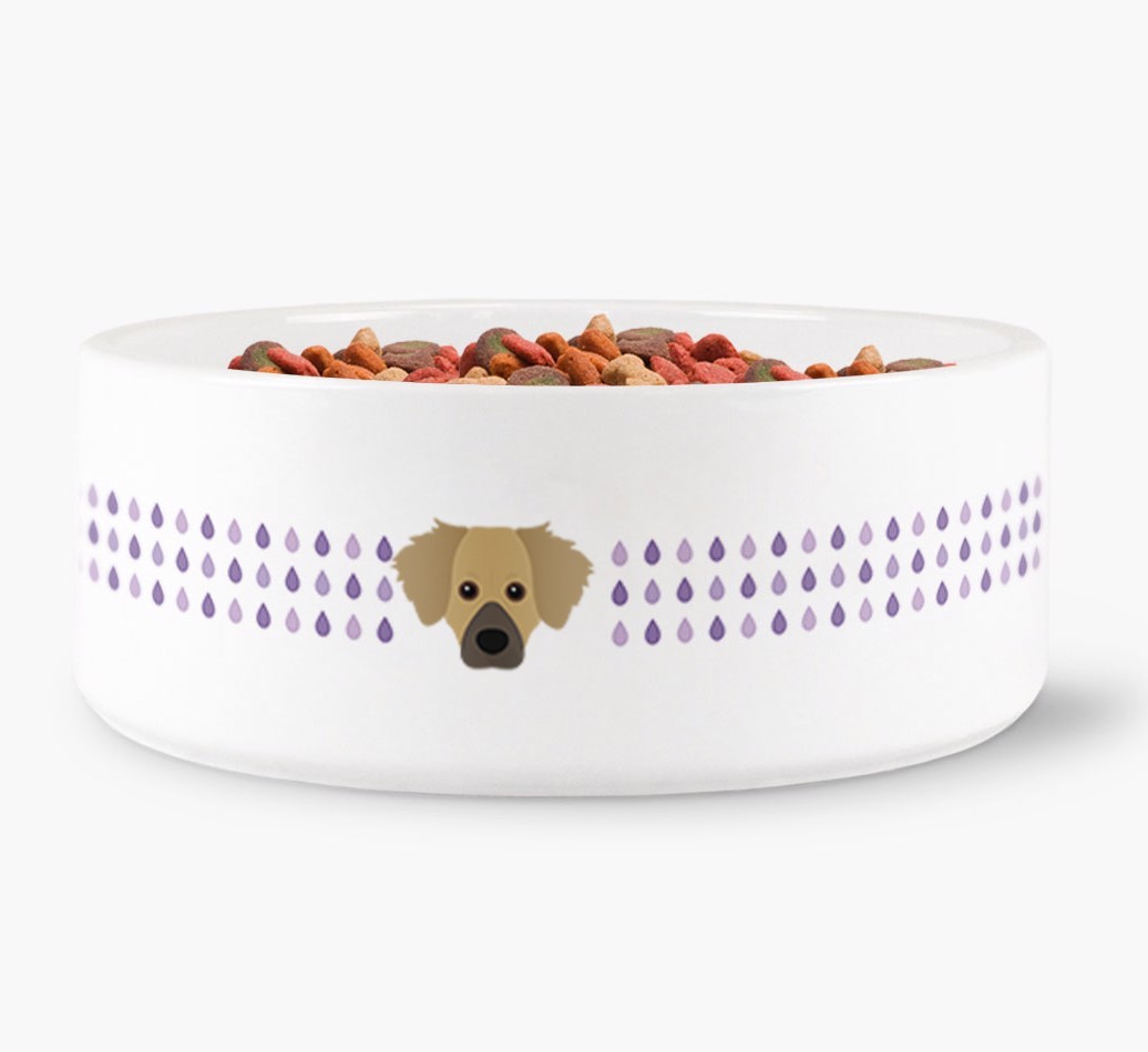 Droplets Water Bowl with {breedFullName} Icon