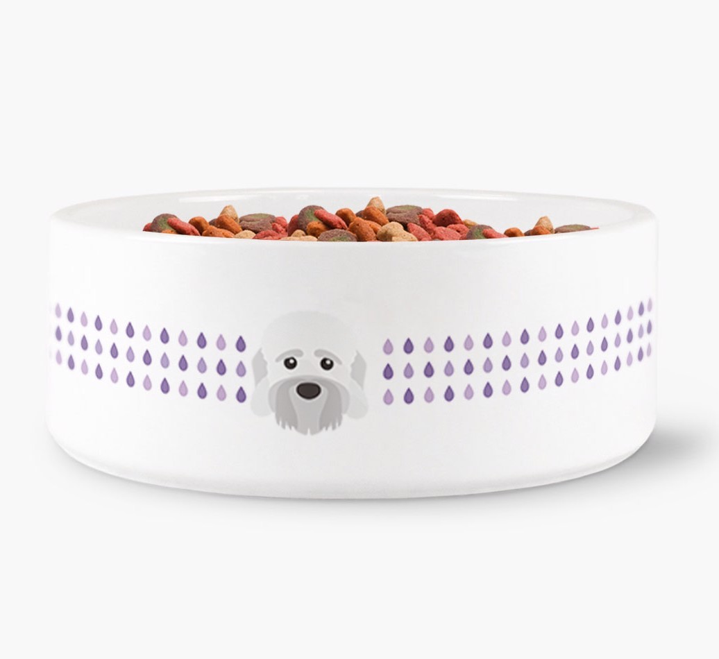 Droplets Water Bowl with {breedFullName} Icon