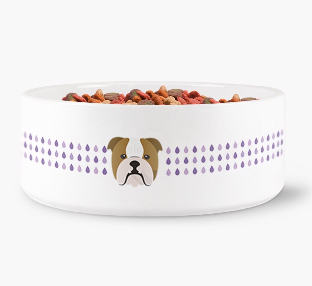 Droplets Water Bowl with {breedFullName} Icon