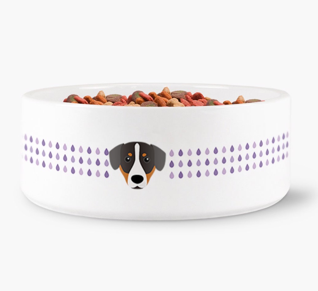 Droplets Water Bowl with {breedFullName} Icon